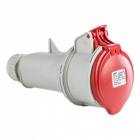 Fiche femelle tétrapolaire 16A 3P+N+T 380V - 5 broches - Étanche IP44 - IDE
