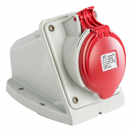 Socle de prise tétrapolaire 16A 3P+N+T en saillie - Étanche IP44 - IDE