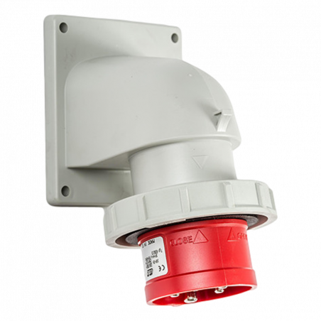 Prise male à encastrer tétrapolaire 16A 3P+N+T 380V - 5 broches - Étanche IP67 - IDE