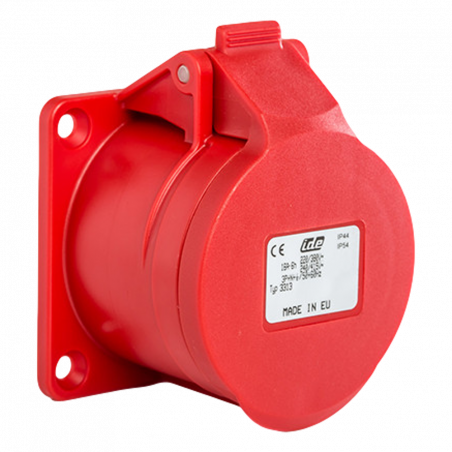 Prise femelle droite tétrapolaire 16A 3P+N+T 380V - 5 broches - Étanche IP44 - IDE