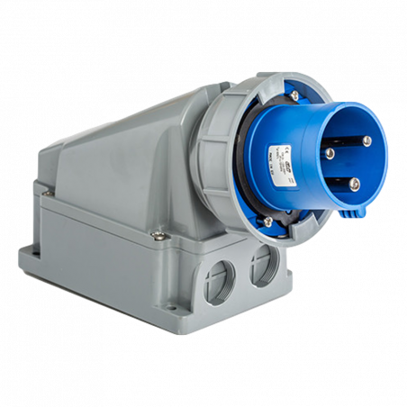 Socle male 63A monophasé 220V - 2P+T - Étanche IP67 - IDE