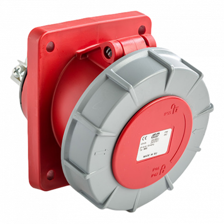 Prise encastrable 63A tétrapolaire 380V - 3P+N+T - Étanche IP67 - IDE