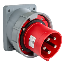 Prise male encastrable 63A tétrapolaire 380V - 3P+N+T - Étanche IP67 - IDE