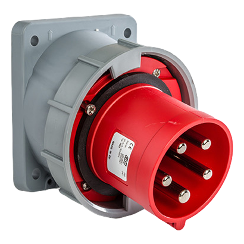 Prise male encastrable 63A tétrapolaire 380V - 3P+N+T - Étanche IP67 - IDE