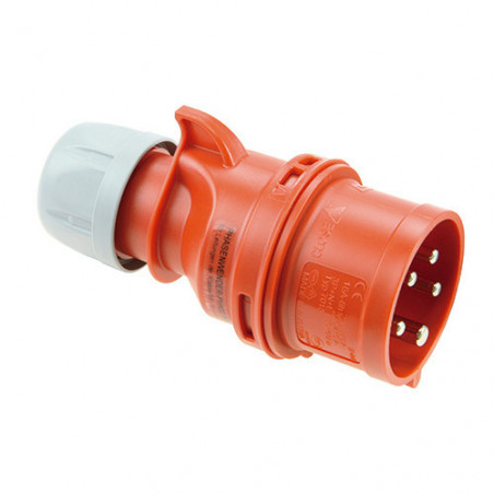 Prise inverseur de phase tétrapolaire 16A 3P+N+T 380V - 5 broches - Étanche IP44 - IDE
