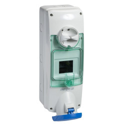 PKB63Q523 Schneider PratiKa - socle de prise à vis - saillie - 63A - 2P+T - 200-250V IP67 - rail DIN