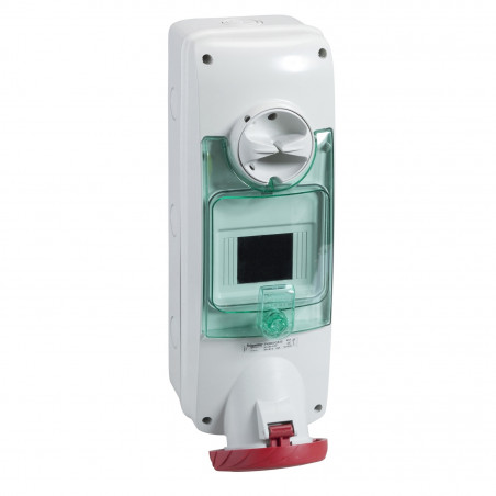 PKB63Q535 Schneider PratiKa - socle de prise 63A à vis - saillie - 3P+N+T - 380-415V IP67 - rail DIN