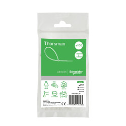 Lot de 100 colliers Rilsan blanc 100x2,5mm - Ultra résistant Polyamide 6.6 - Schneider