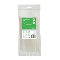 Lot de 100 colliers de serrage pour câble 200x4,8mm - Ultra résistant Polyamide 6.6 - Schneider