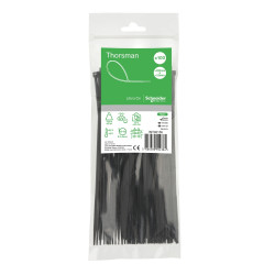 Schneider - Collier rilsan noir 200x3,6mm - nylon - lot de 100 colliers serre-câbles