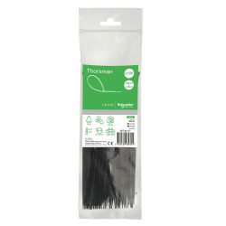 Schneider - Collier de serrage plastique en rilsan noir 200x2,5mm - nylon - lot de 100 colliers serre-câbles