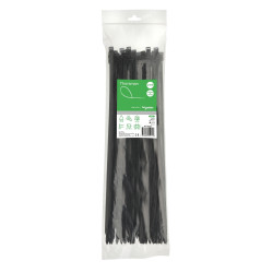 Schneider - Collier de serrage plastique en rilsan noir 380x7,6mm - nylon - lot de 100 colliers serre-câbles