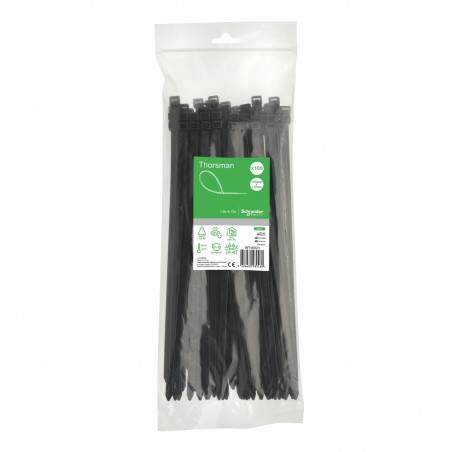 Schneider - Collier de fixation pour cable electrique 300x7,6mm - nylon - lot de 100 colliers serre-câbles