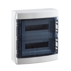 Coffret électrique étanche pour l'extérieur IP65 - 2 rangées de 18 modules - HxLxP 436x418x148mm IDE ECOLOGY