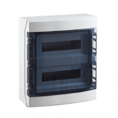 Coffret électrique étanche pour l'extérieur IP65 - 2 rangées de 18 modules - HxLxP 436x418x148mm IDE ECOLOGY