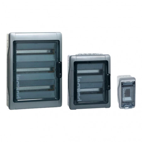 001923 Legrand Coffret Plexo3 étanche IP65 - 3 rangées de 12 modules - Entrées à perforation directe