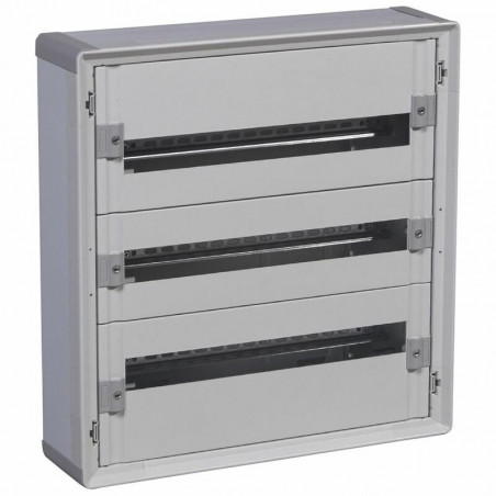 401803 Legrand Tableau de distribution isolant XL3 160 - 3 rangées de 24 modules - Tout modulaire prêt à l'emploi