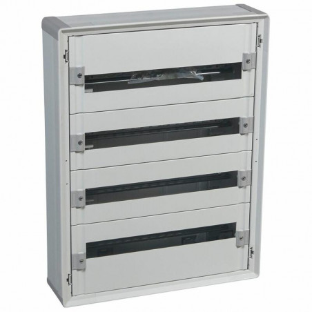 401804 Legrand Tableau de distribution isolant XL3 160 - 4 rangées de 24 modules - Tout modulaire prêt à l'emploi