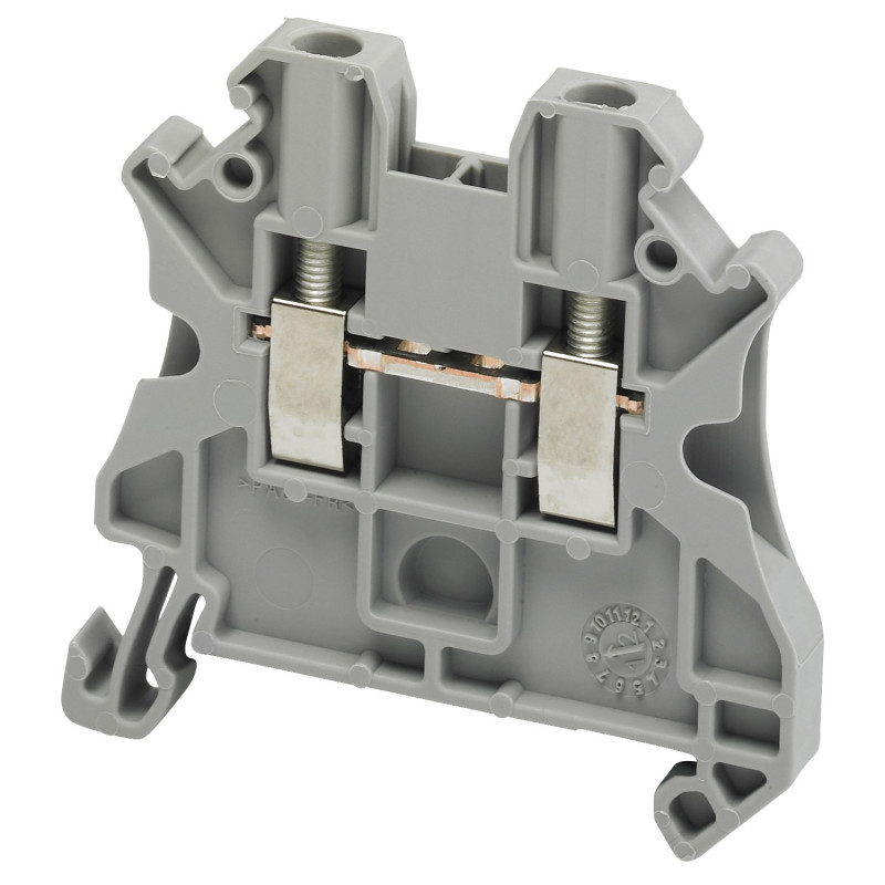 NSYTRV22 Schneider Borne à vis 2,5mm² - passant - 2 points - Section 2,5mm² - Gris