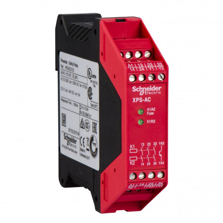 XPSAC5121 Schneider Relais de sécurité surveillance arrêt d'urgence 3 sorties 24Vca-cc Preventa XPSAC