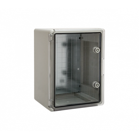 Coffret électrique ABS 400x300x165 étanche IP65 - Porte transparente - avec plaque