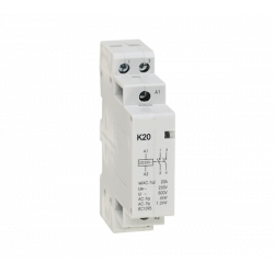 Contacteur modulaire bipolaire - 2NO - 20A - Bobine 220Vca