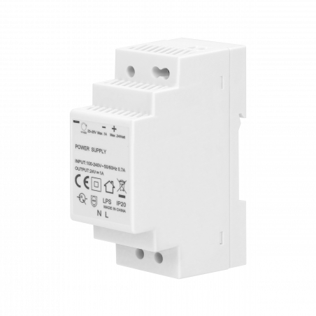 Alimentation courant continu 24V 1A 24W - 2 modules - Transformateur 220V - 24V cc