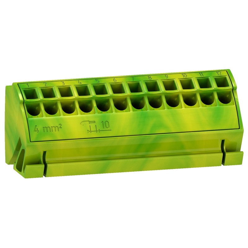 LVS04214 Schneider lot de 4 bloc de terre Ã  connection rapide - 12x4 mmÂ² pour LVS04201