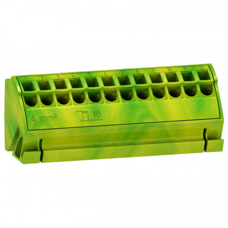 LVS04214 Schneider lot de 4 bloc de terre Ã  connection rapide - 12x4 mmÂ² pour LVS04201