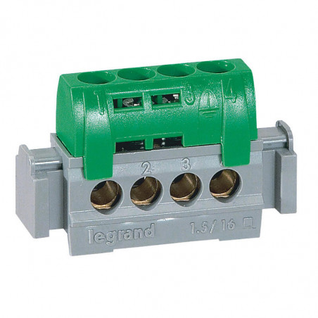 004830 Legrand bornier de terre isolÃ© 4x16mmÂ²