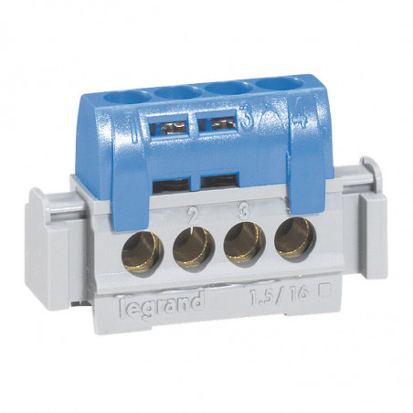 004840 Legrand bornier de rÃ©partition neutre isolÃ© 4x16mmÂ²