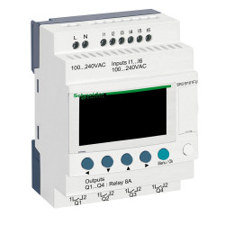SR3B101FU Schneider - Automate Zelio Logic - relais intelligent 10 E/S extensibles - 100 à 240Vca - horloge + afficheur