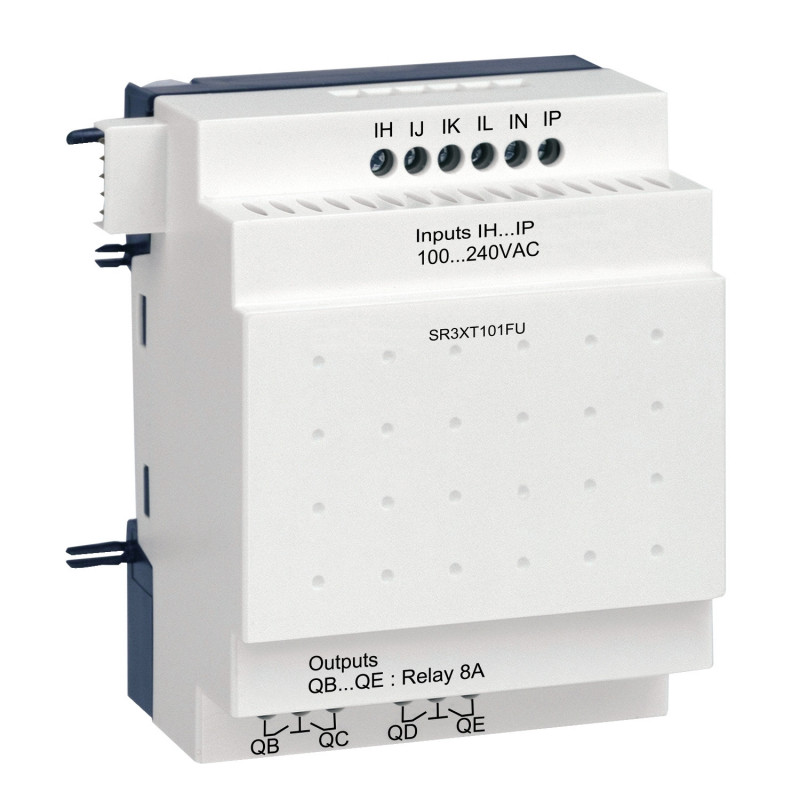 SR3XT101FU Schneider - Automate Zelio Logic - module d'extension E/S TOR - 10 entrées/sorties - 100 à 240Vca