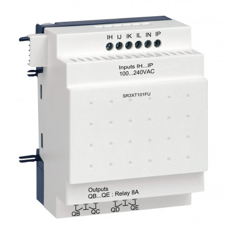 SR3XT101FU Schneider - Automate Zelio Logic - module d'extension E/S TOR - 10 entrées/sorties - 100 à 240Vca