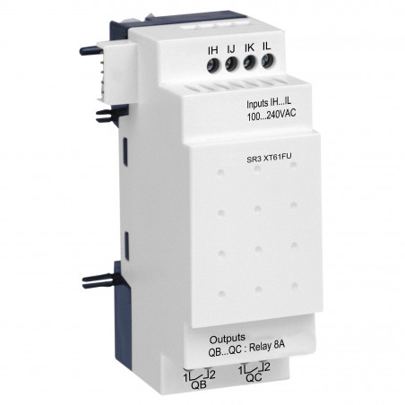SR3XT61FU Schneider - Automate Zelio Logic - module d'extension E/S TOR - 6 entrées/sorties - 100 à 240Vca