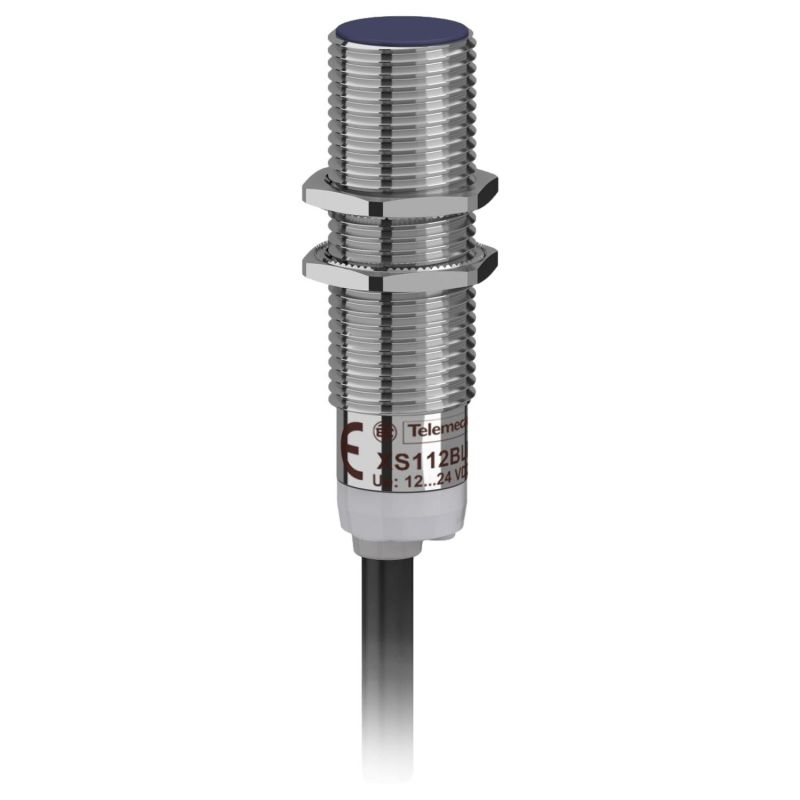XS112B3PAL2 Schneider XS détecteur inductif boitier métal M12 L37mm noyable Sn4mm DC3-PNP NO - 2m Telemecanique