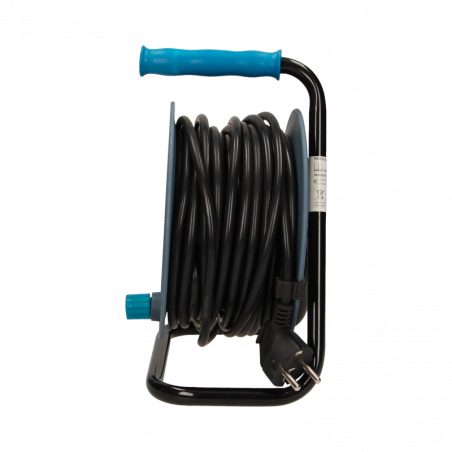 Enrouleur électrique 15m - 4 prises 2P+T - HO5VVF 3G1mm² - Support en métal