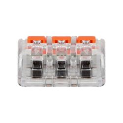 Lot de 10 bornes automatiques à levier 3 fils souples 0,2 à 4mm²