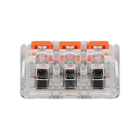 Lot de 10 bornes automatiques à levier 3 fils souples 0,2 à 4mm²