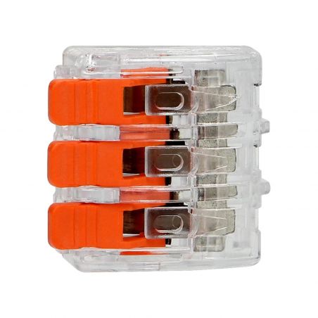 Lot de 10 bornes automatiques à levier 3 fils souples 0,2 à 4mm²
