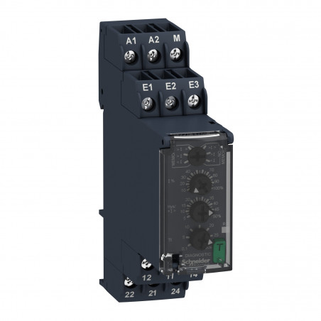 RM22JA31MR Schneider - Relais sur/sous-intensité - 4mA à 1A - 2OF - 24V-240Vca/cc - Zelio Control