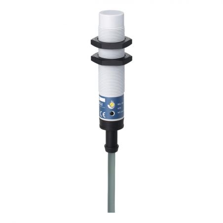 XT218A1NAL2 Schneider Détecteur capacitif M18 12 à 24Vcc S 8mm Sortie NPN NO 3 fils non noyable câble 2m OsiSense XT2
