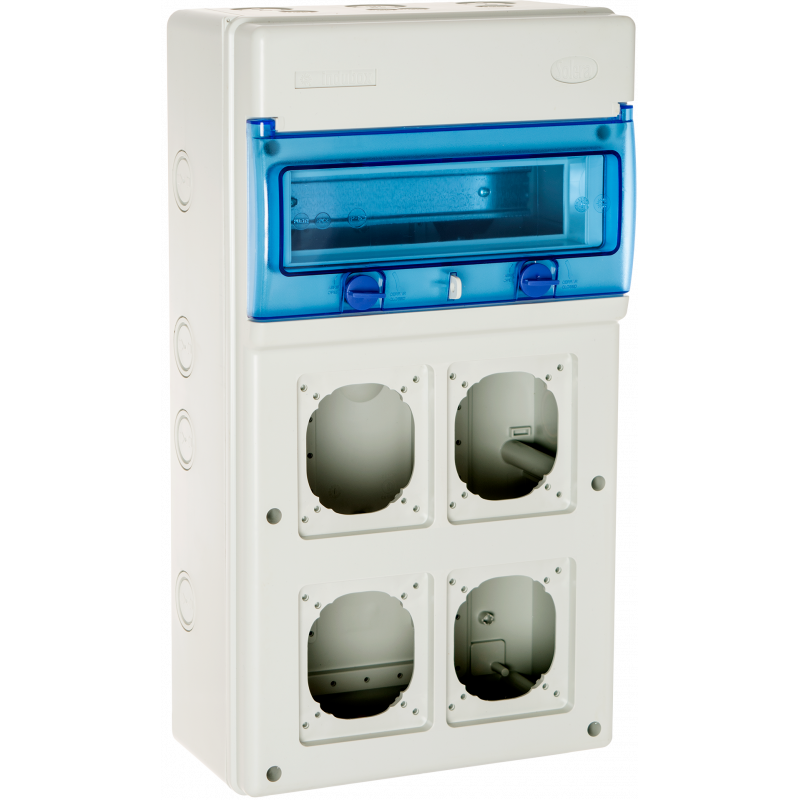1311PV4 Coffret étanche IP65 pour 4 prises électriques à composer - 11 modules - Solera Indubox