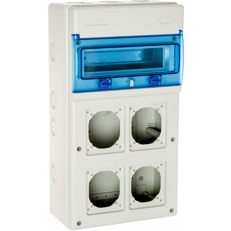 1311PV4 Coffret étanche IP65 pour 4 prises électriques à composer - 11 modules - Solera Indubox