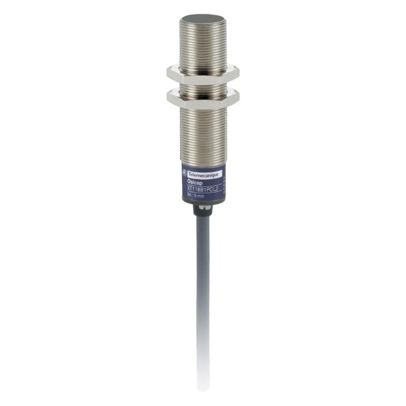 XT118B1PAL2 Schneider Détecteur capacitif M18 - L70mm - laiton - Sn 5mm - 24Vcc - câble 2m OsiSense XT1 Telemecanique