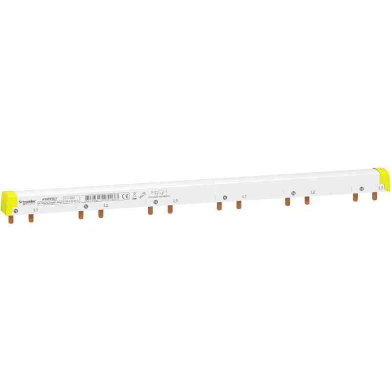 A9XPF521 Schneider Peigne de distribution tétrapolaire vers Vigi 25A 2P - Pas 18mm -  iC60 Acti9