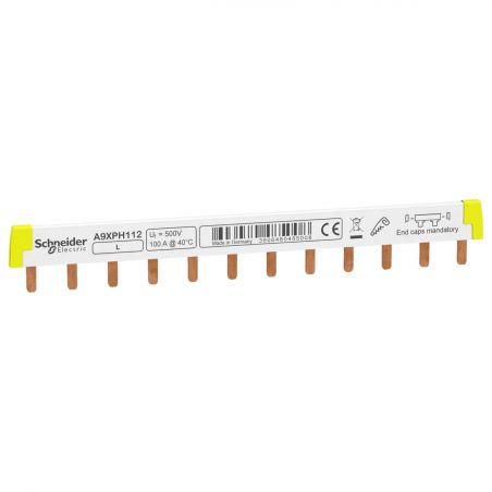 A9XPH112 Schneider Peigne pour disjoncteur unipolaire - Pas 18mm - 12 modules - Acti9 iC60