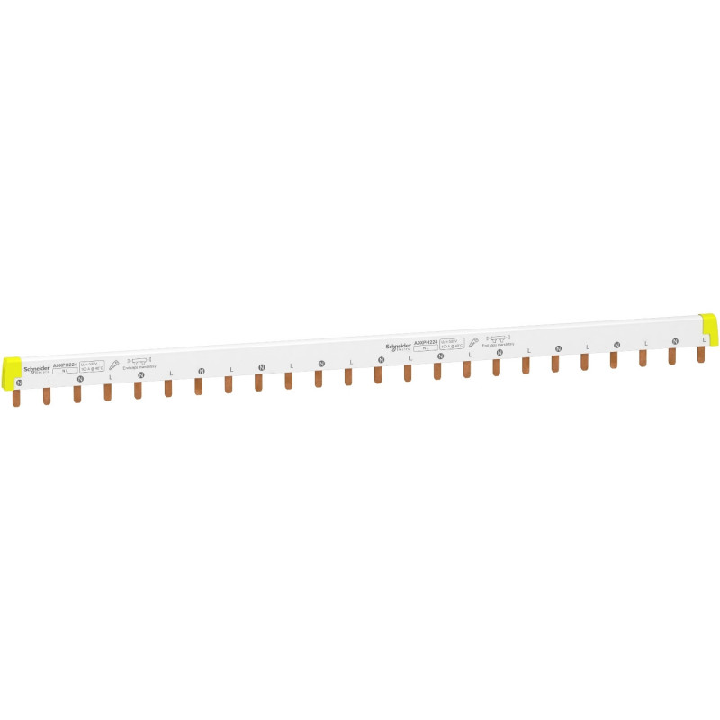 A9XPH224 Schneider Peigne bipolaire pour disjoncteur 2P - Pas 18mm - 24 modules - Acti9 iC60