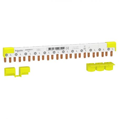 A9XPN612 Schneider Peigne pour disjoncteur phase neutre 1P+N - Pas 9mm - 12 modules - Acti 9 iDT40