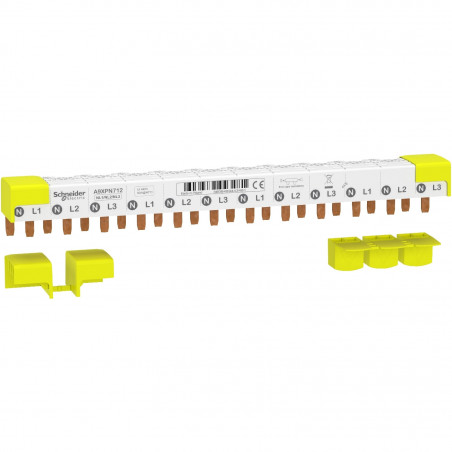 A9XPN712 Schneider - Peigne de répartition tétrapolaire vers disjoncteur 1P+N - 12 modules - Acti 9 iDT40